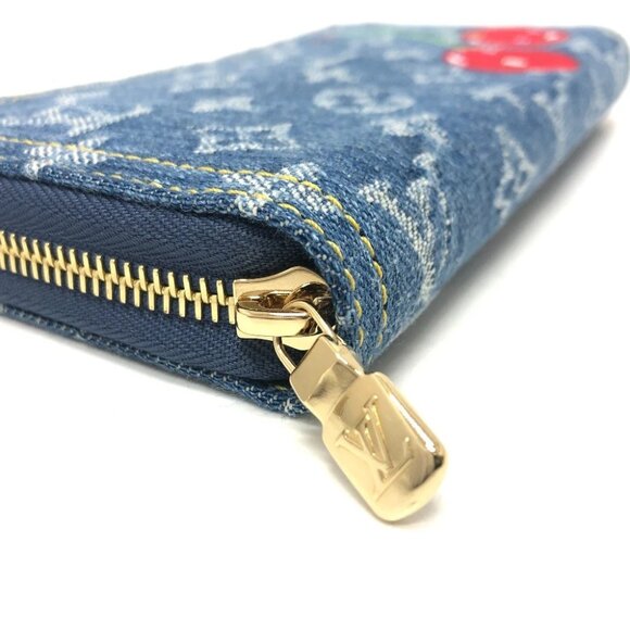 LOUIS VUITTON M23161 Murakami Takashi Monogram Denim Cherry Zippy Wallet - Picture 3 of 10